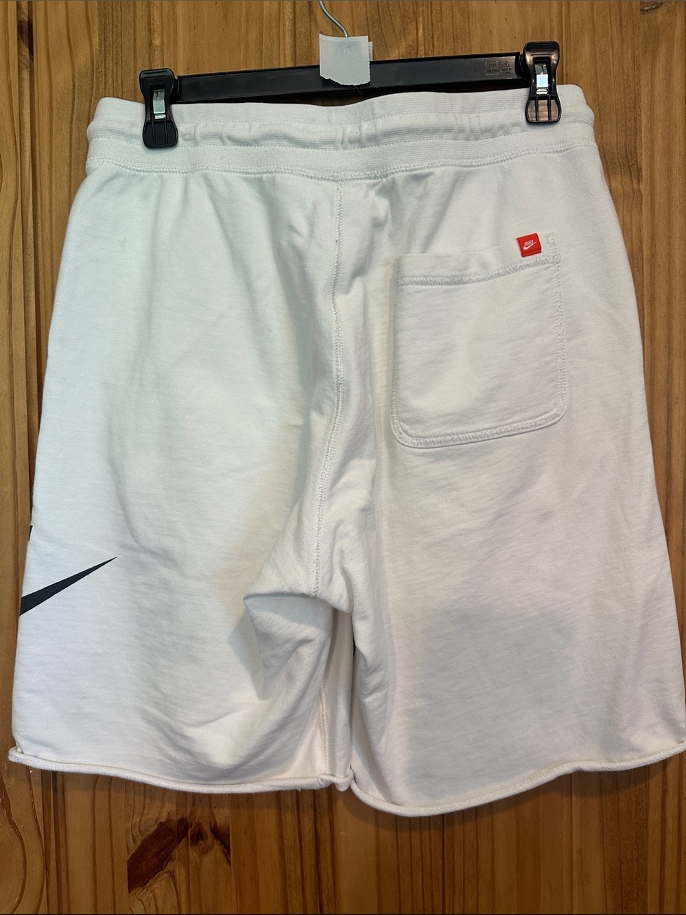 Nike White Athletic Shorts with Black Logo - Picture 6 of 14